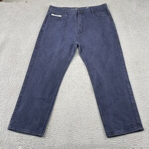 Akdmks Jeans Men 44x32 Navy Blue A33JNO1 Straight Leg Denim Five Pocket Classic